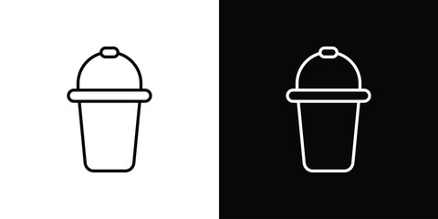 Bucket icon. editable stroke web icons