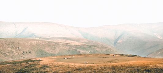 Barren fields in an early morning on the hills in Koraput, Odisha, India in November 2024...