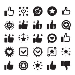 Social Media and Positive Feedback Vector Icon Set
