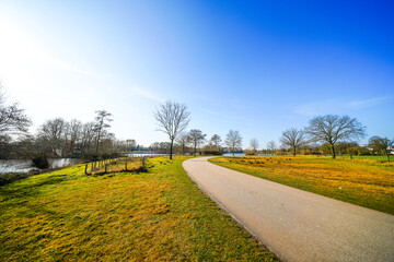 Nature near Lake Aasee near Ibbenbüren. Landscape in Münsterland.
