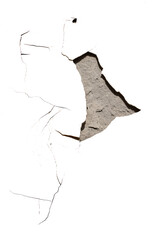 Detailed isolated broken concrete piece with cracks transparent background PNG