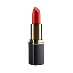 Obraz premium Elegant Red Lipstick on Black Background High Fashion Beauty Product Cosmetic Makeup Glamour Still Life