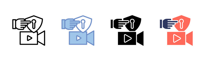 Security icon sheet multiple style collection