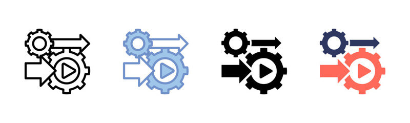 Integration icon sheet multiple style collection