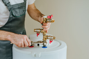 Installation of plumbing connection of water heater