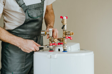 Installation of plumbing connection of water heater