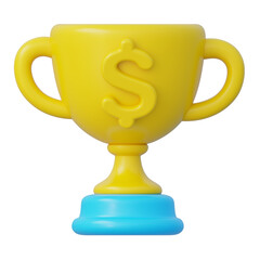 Prize cup icon with a golden dollar sign a symbol of success and achievement