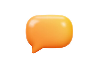 Isolated Vibrant Glossy Orange Speech Bubble, Representing Online Communication and Dialogue
