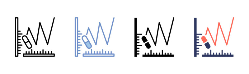 Pharmacokinetics icon sheet multiple style collection