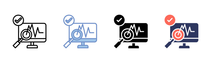 Monitoring icon sheet multiple style collection