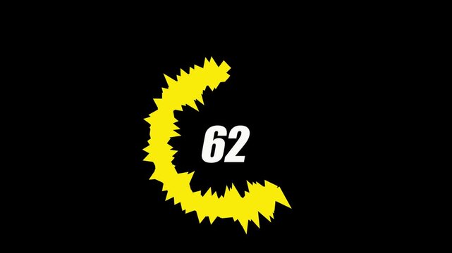 100 Percent Yellow Loading Screen Animation on Black Background

