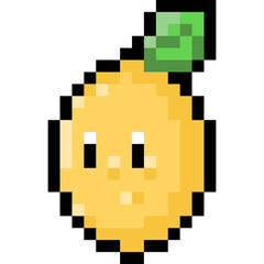 Cartoon Pixel Lemon Character