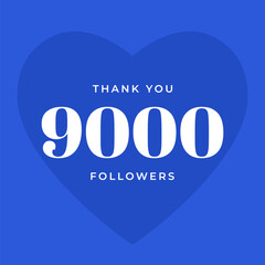 Thank you 9000 followers vector post design