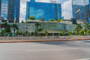 Skyline of Modern Urban Architecture and Street View of Commercial Streets in Guangzhou, Guangdong...