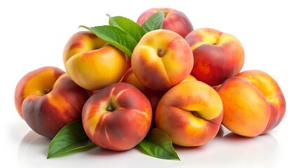 Pile of fresh ripe peaches