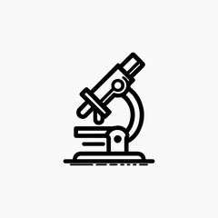 Simple Black Line Art Illustration of a Microscope 2.