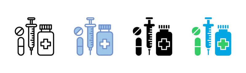 Medicine icon sheet multiple style collection