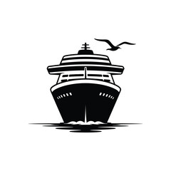 Cruise ship vector silhouette