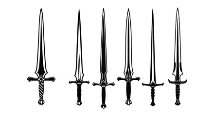 Collection of Fantasy Sword Silhouettes