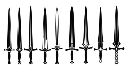 Collection of Fantasy Swords Silhouette