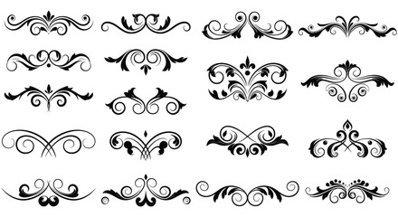 Ornate Decorative Elements Silhouette