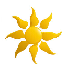 Bright yellow stylized sun icon