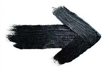 Black paint brushstroke arrow on white background