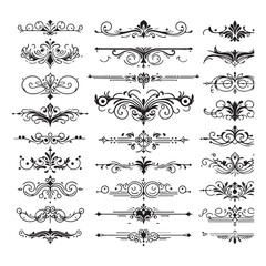 Fototapeta premium Elegant Decorative Borders and Dividers Vector Set