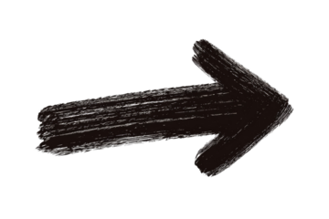 A black arrow is drawn in a messy, splotchy style