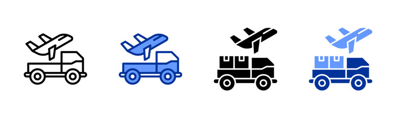 Transportation icon sheet multiple style collection
