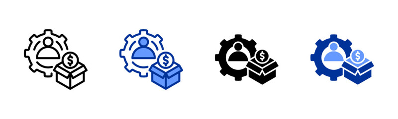 Management icon sheet multiple style collection