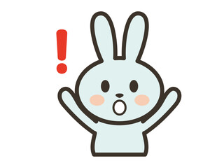 Surprised Bunny Character with Exclamation Mark