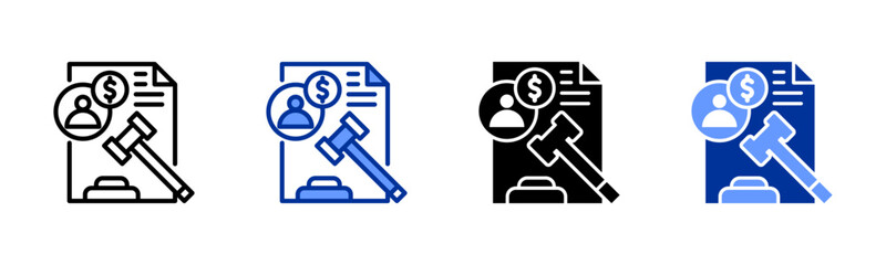 Tendering icon sheet multiple style collection