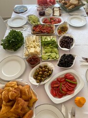 food on a table, turkish breakfast