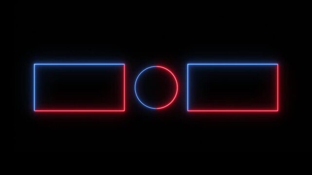 Blue and Red Neon Glow End Screen Elements with Black Background video outro YouTube end screen . 4k video