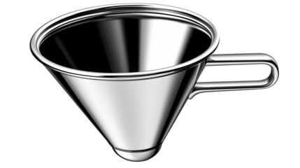Metal funnel for kitchen use with a sleek design and durable material