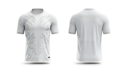 Front and back views of a white athletic jersey with subtle patterned design.