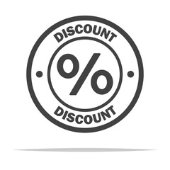 Round discount percent label outline icon transparent vector