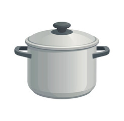 Stainless Steel Stockpot with Lid vector illustration