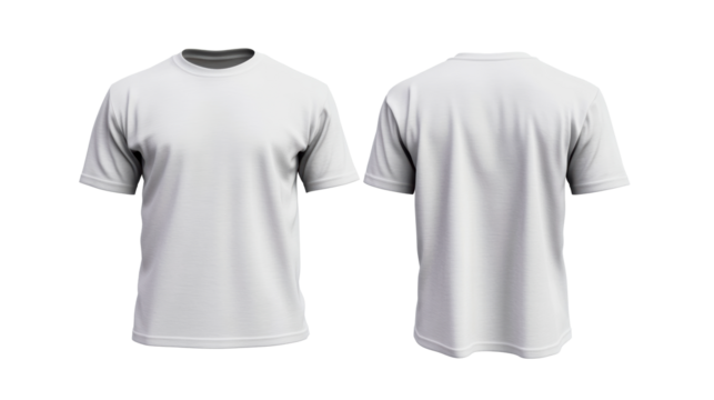 Plain white t shirt with a transparent background for design use