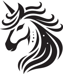 Unicorn Head Silhouette Vector