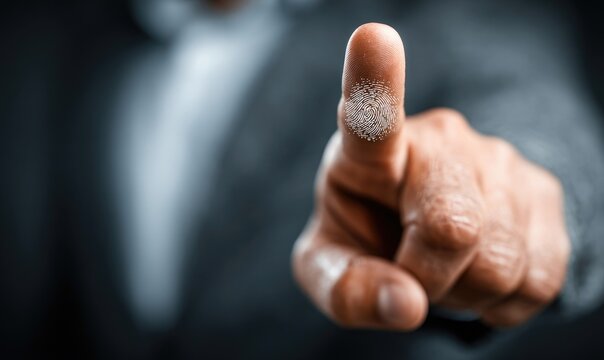 Close-up fingertip with visible fingerprint