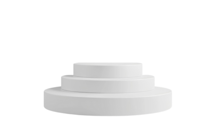 White three tier round platform