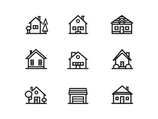 Suburban Home Line Art Simple Clean Modern Design