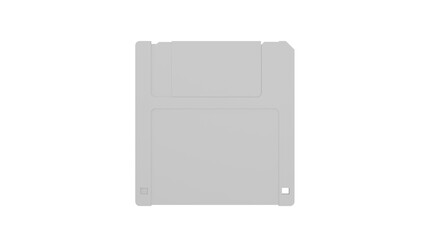 3D Render a floppy disk with a white background