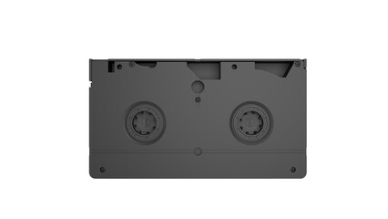 3D Render a black cassette is shown on a white background