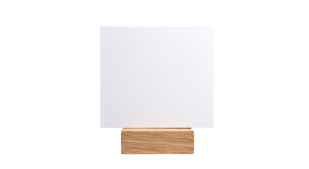 Blank square sign, light wood base