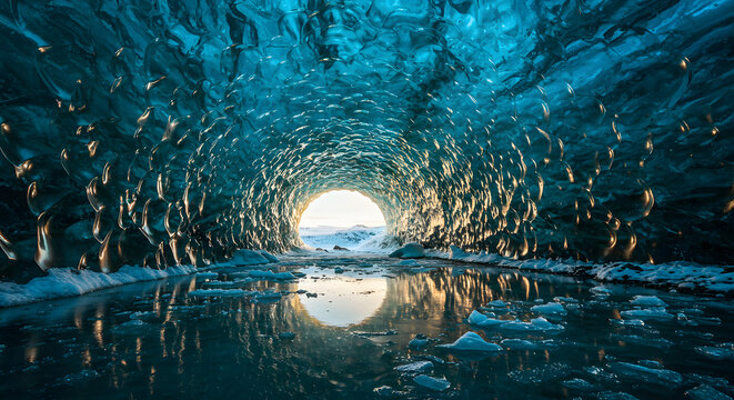 Ice cave iceland glacier blue water reflection travel tourism adventure winter landscape scenic beauty nature wonder