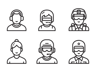 Team line art inspiring unity strength and success