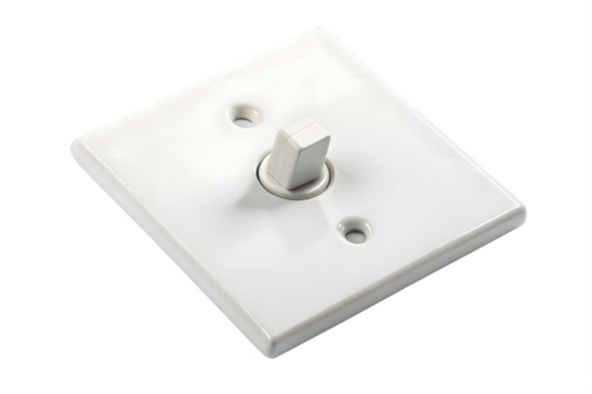 Vintage light switch isolated on transparent background